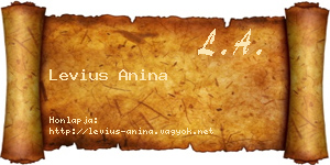 Levius Anina névjegykártya